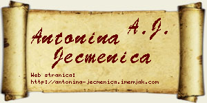 Antonina Ječmenica vizit kartica